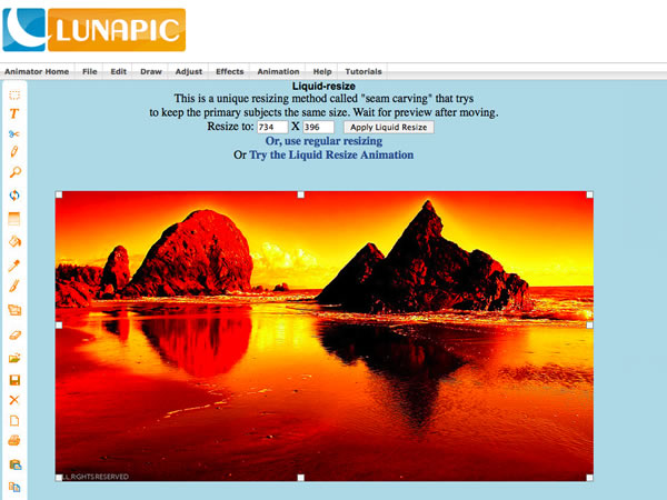 Online Photo Editing Software lunapic